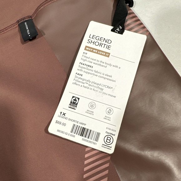 NWT $69 Athleta‎ x Allyson Felix [ 1X ] Legend Shortie Shorts Hearth Rose - Picture 7 of 15